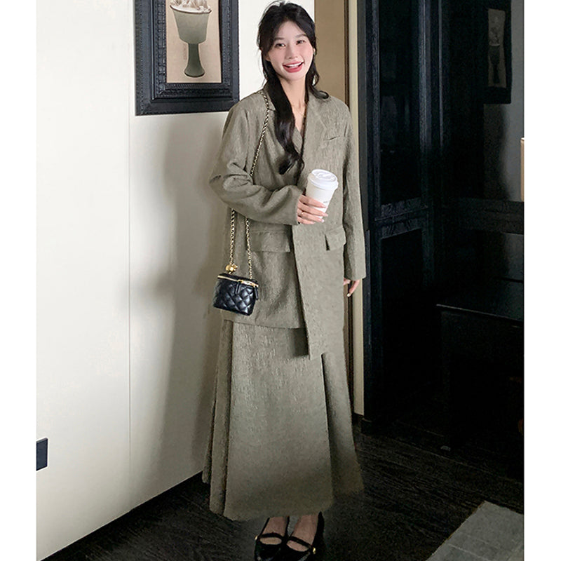 オーバーサイズジャケット×キャミワンピースセット