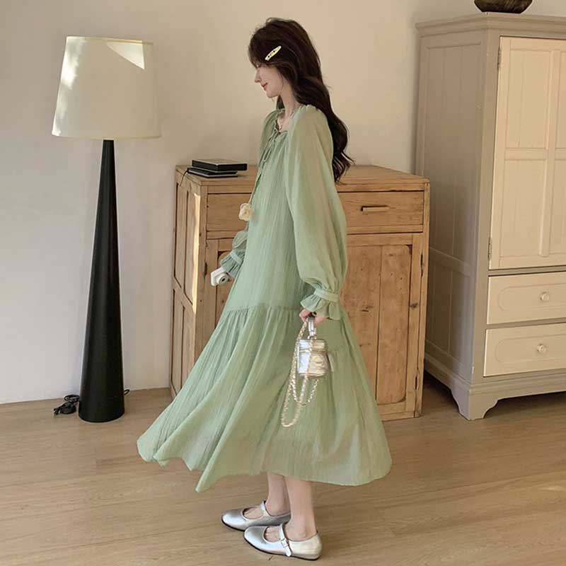 シフォンギャザーワンピース