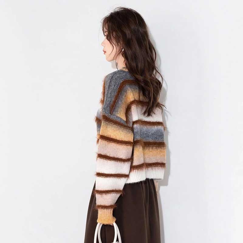 グラデーションボーダーシャギーニット(4colors)