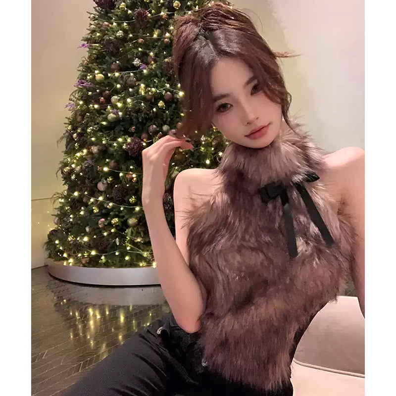 バックレスファーベスト