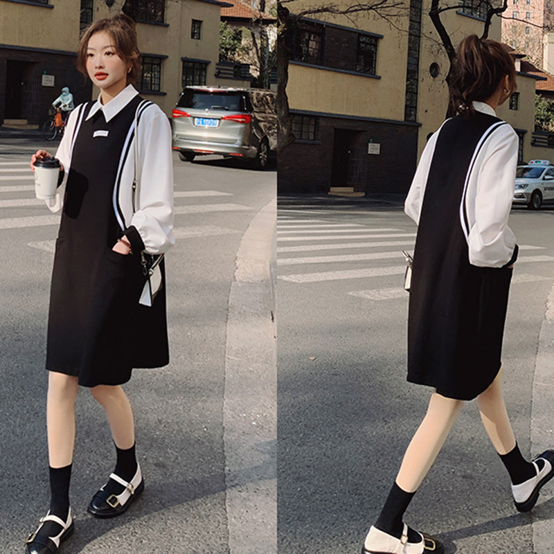 バイカラーAラインワンピース