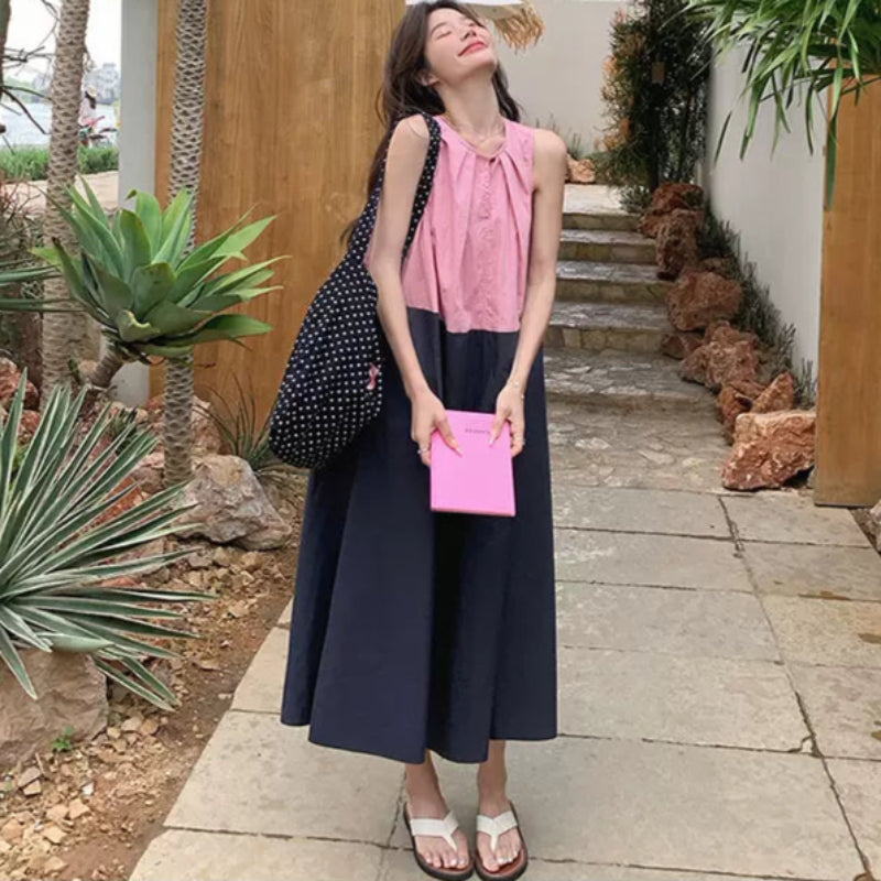 ブロッキングバイカラーワンピース