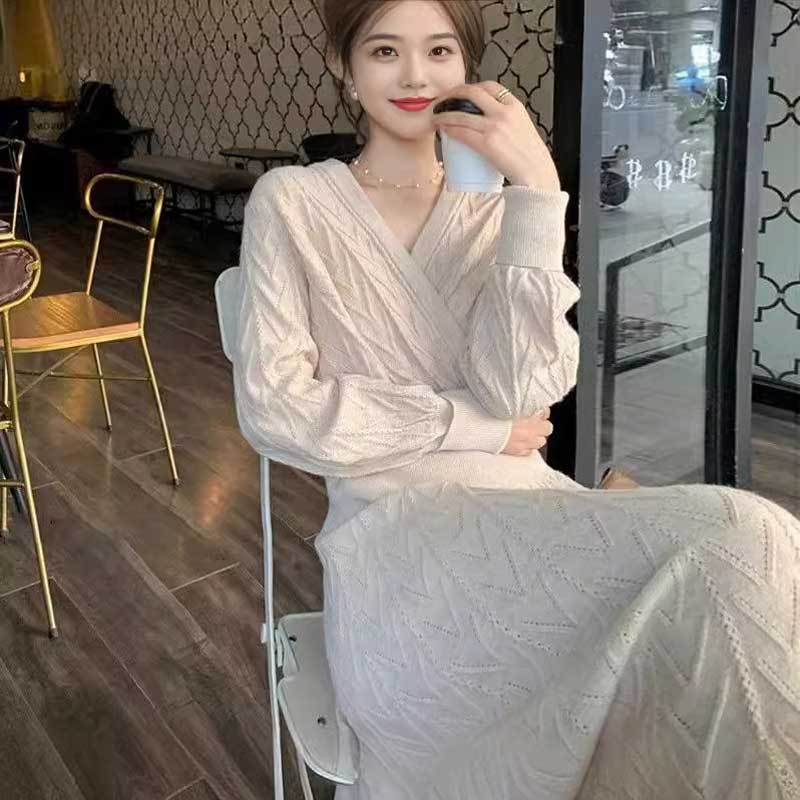 カシュクールニットワンピース(2colors)