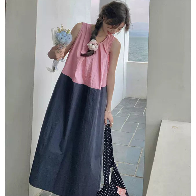 ブロッキングバイカラーワンピース