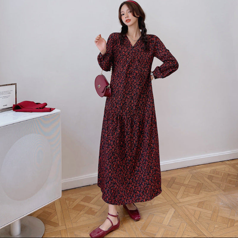 ショール付きスモールフラワーワンピース