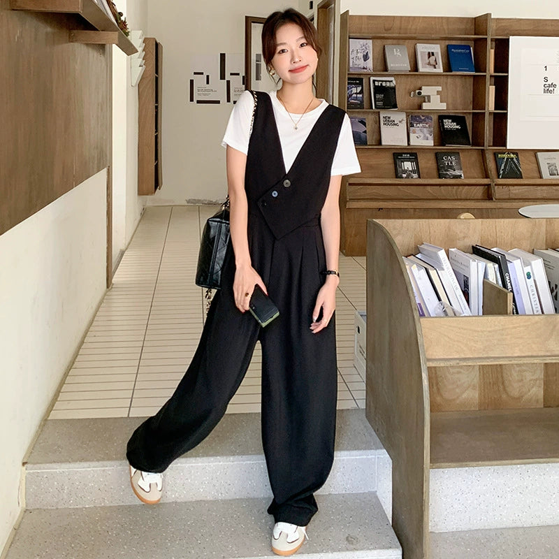 フェイクベストサロペットパンツ