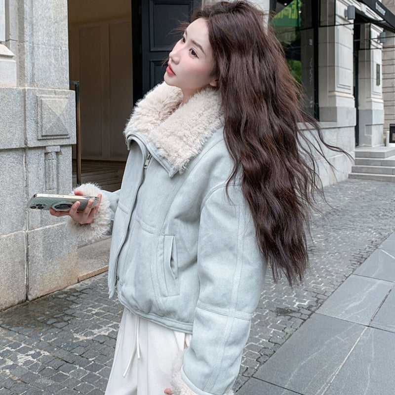 ファーライナー付きスエードタッチブルゾン(3colors)