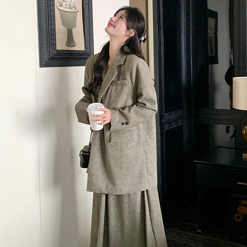 オーバーサイズジャケット×キャミワンピースセット