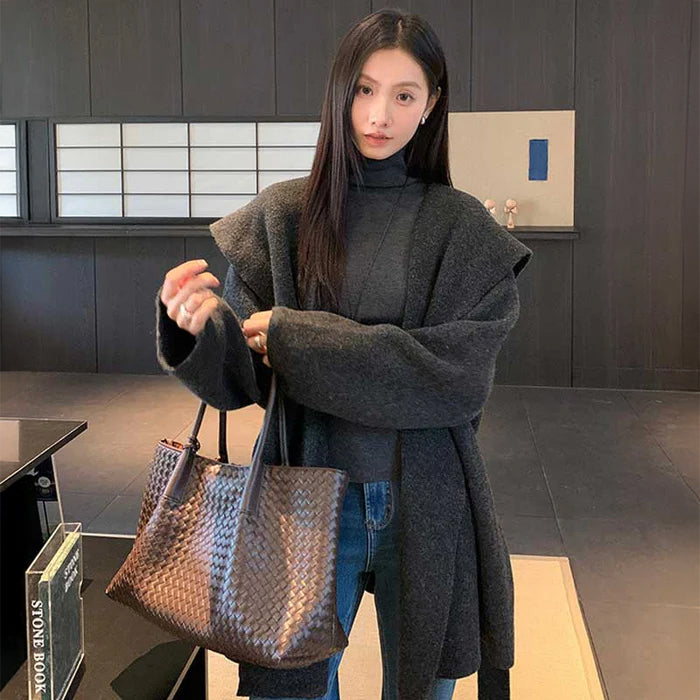 フード付きガウンコート(4colors)