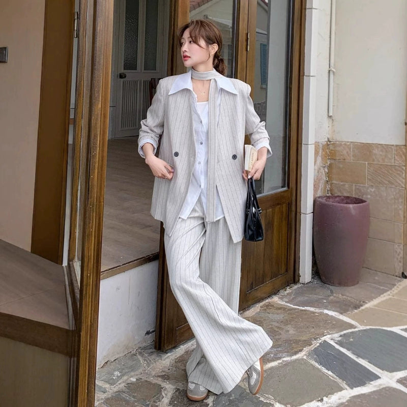 【美品】 INDIVI クロストレッチ スーツ ジャケット パンツ ストライプM 新入荷】【INDIVI（インディヴィ）】キャリーマンストライプ 1つ
