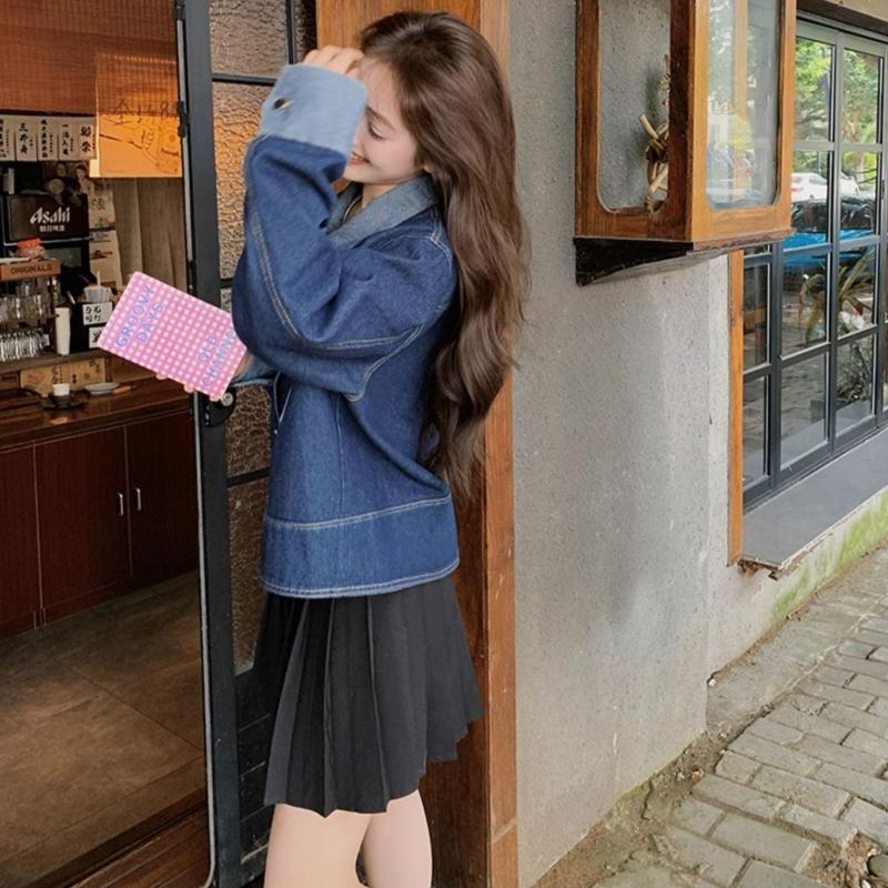 パッチワークデニムジャケット