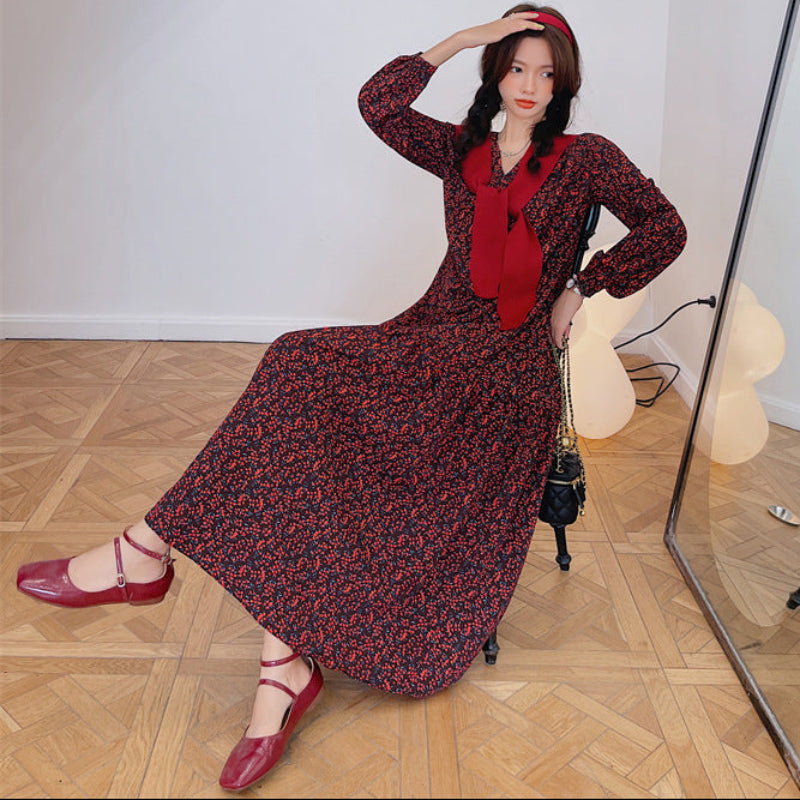 ショール付きスモールフラワーワンピース