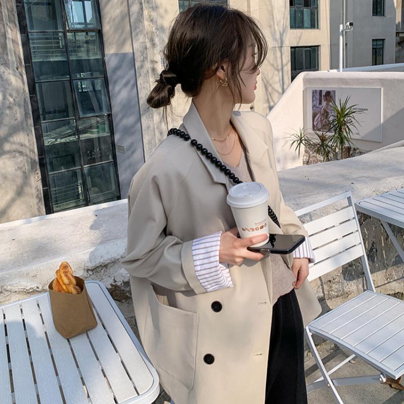 ドロップショルダーダブルジャケット(2colors)