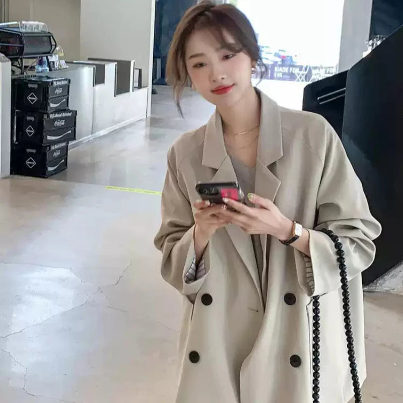 ドロップショルダーダブルジャケット(2colors)