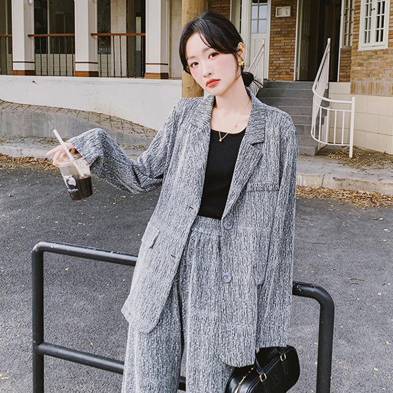 杢グレージャケットスーツセット