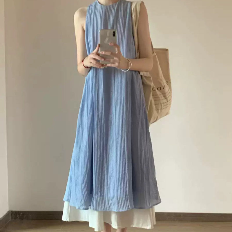 レイヤードノースリーブワンピース