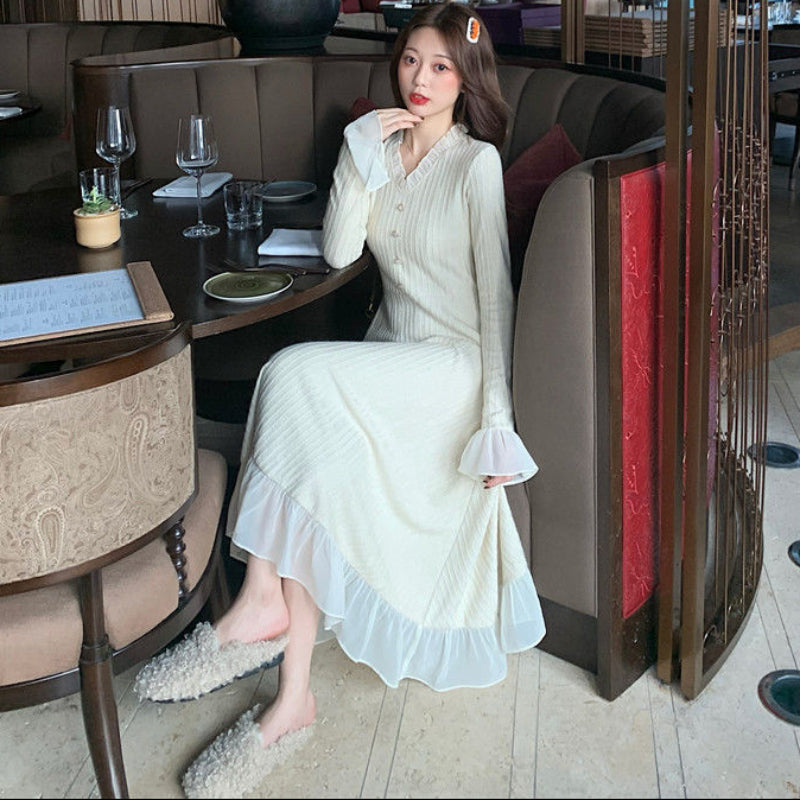 ベルスリーブニットワンピース(2colors・2variation)