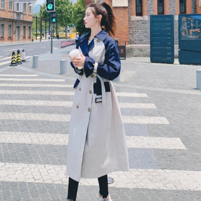 バイカラーミディアム丈トレンチコート