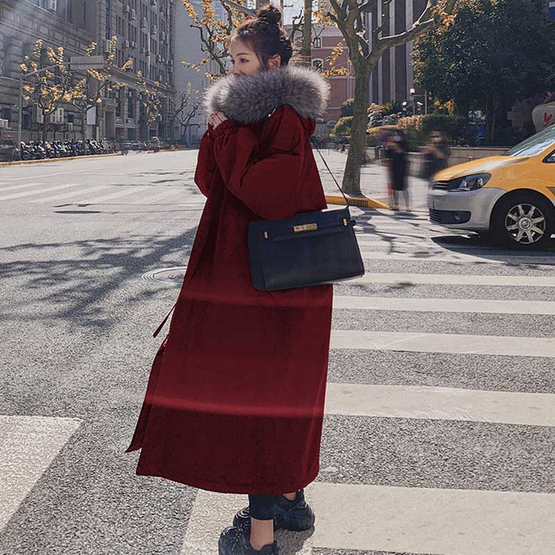 ファーフーデッドロングコート(3colors)