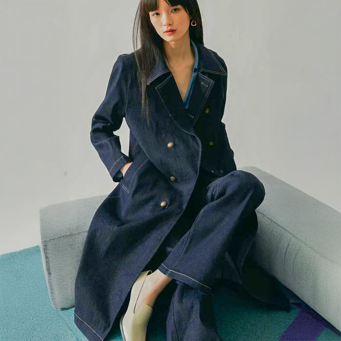 インディゴデニムトレンチコート