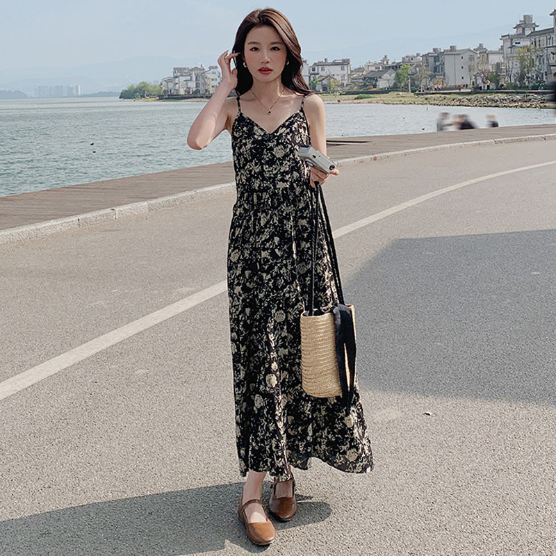 フラワーキャミソールワンピース(スクエアネックトップ付き)