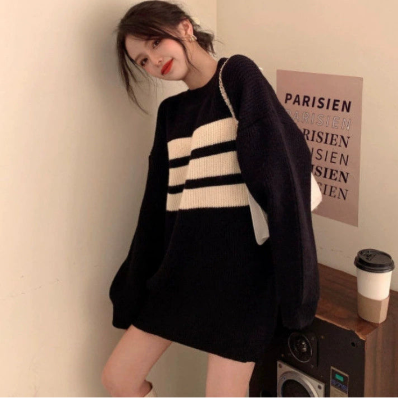 スリーボーダーニットトップス(3colors)