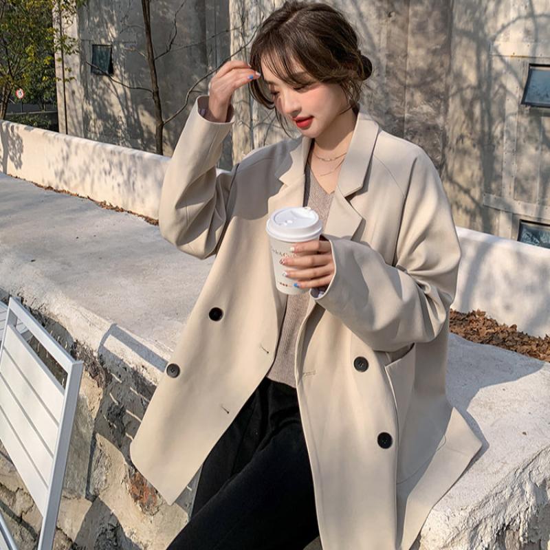 ドロップショルダーダブルジャケット(2colors)