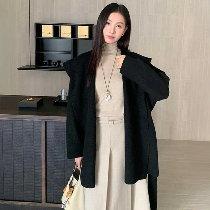 フード付きガウンコート(4colors)