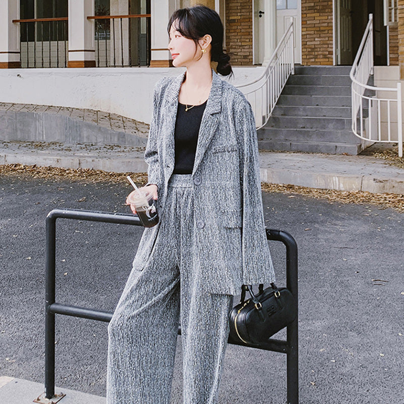 杢グレージャケットスーツセット