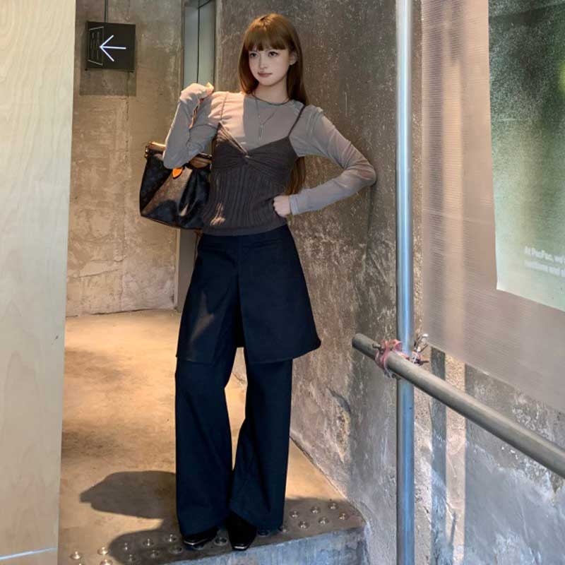 レイヤードキャミトップス×スカパンコーデ