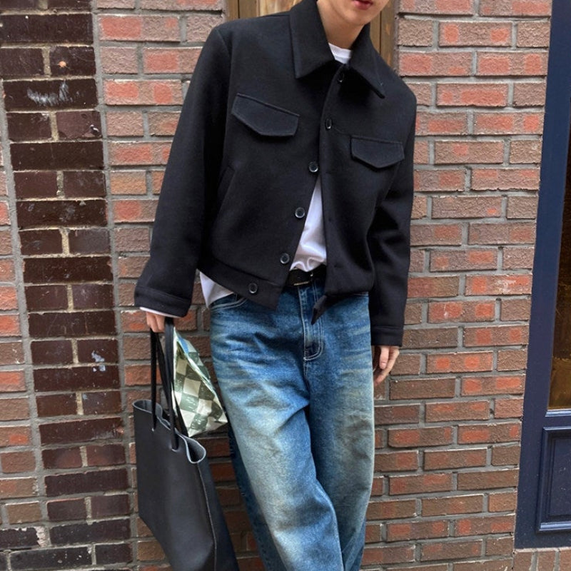 ラペルカラーショート丈ジャケット(2colors)