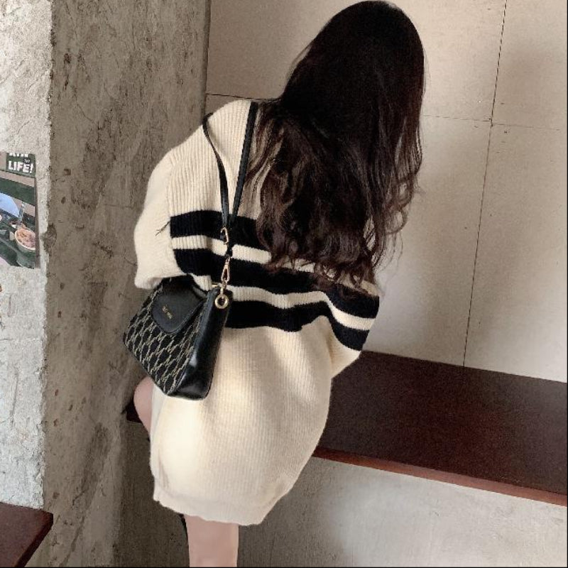 スリーボーダーニットトップス(3colors)