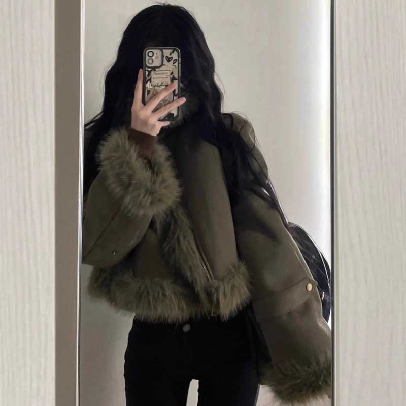 ファートリムスエードジャケット