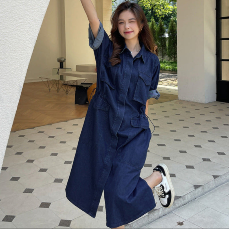 ワークデザインデニムワンピース