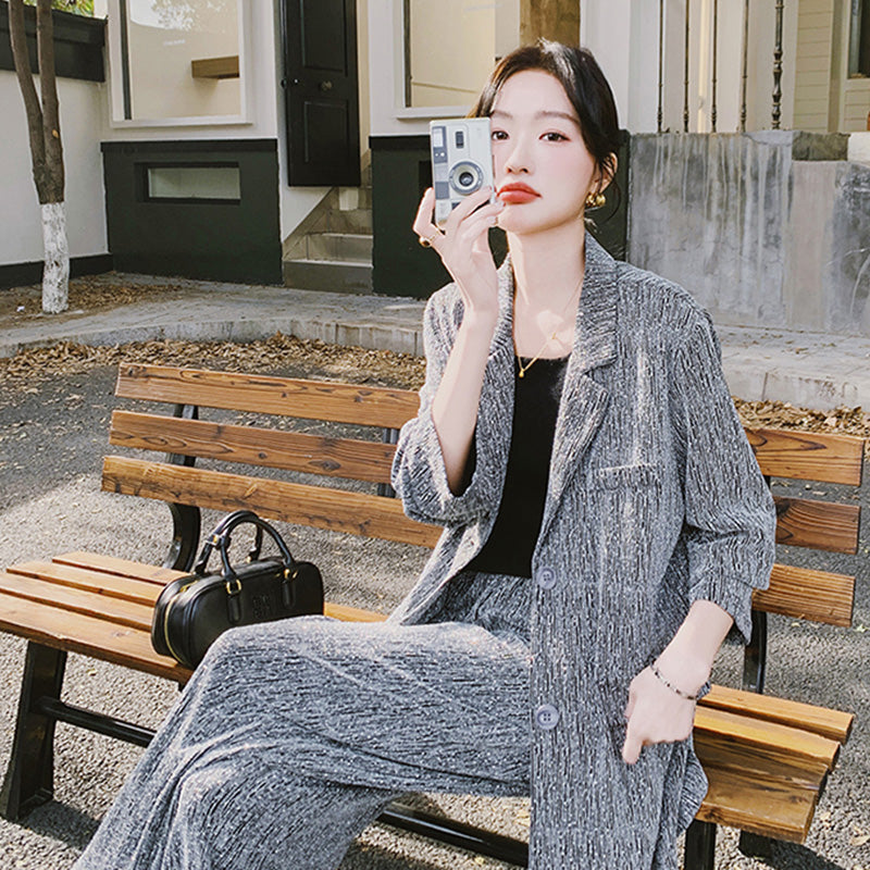 杢グレージャケットスーツセット