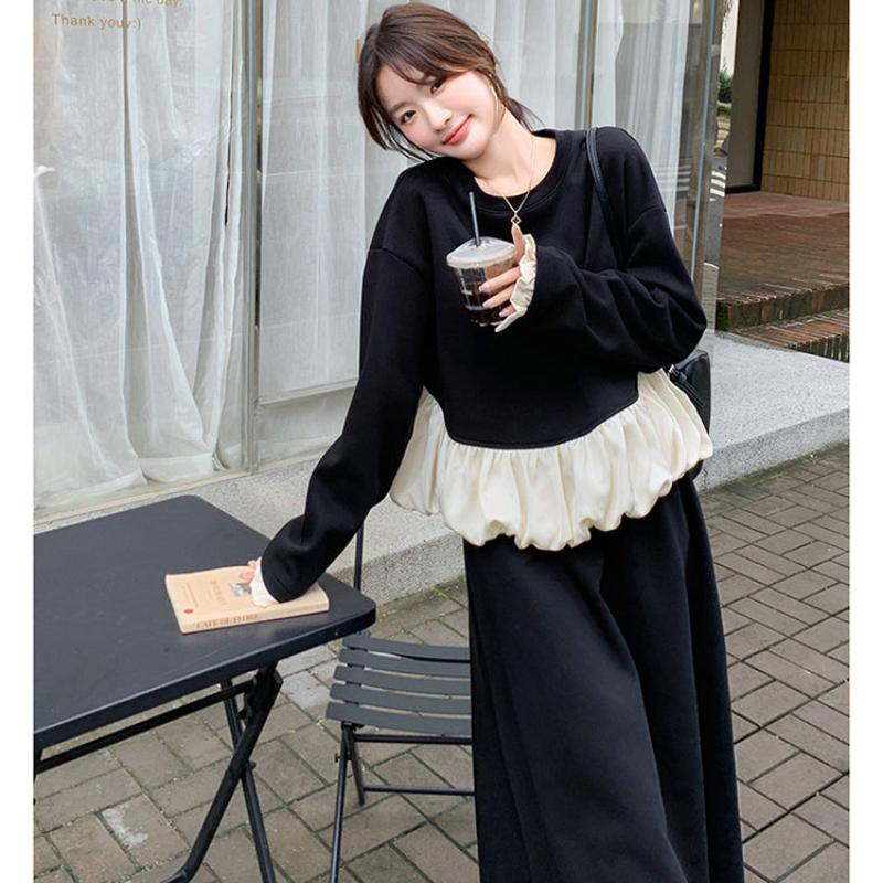 スウェットバルーントップス×スカートセット