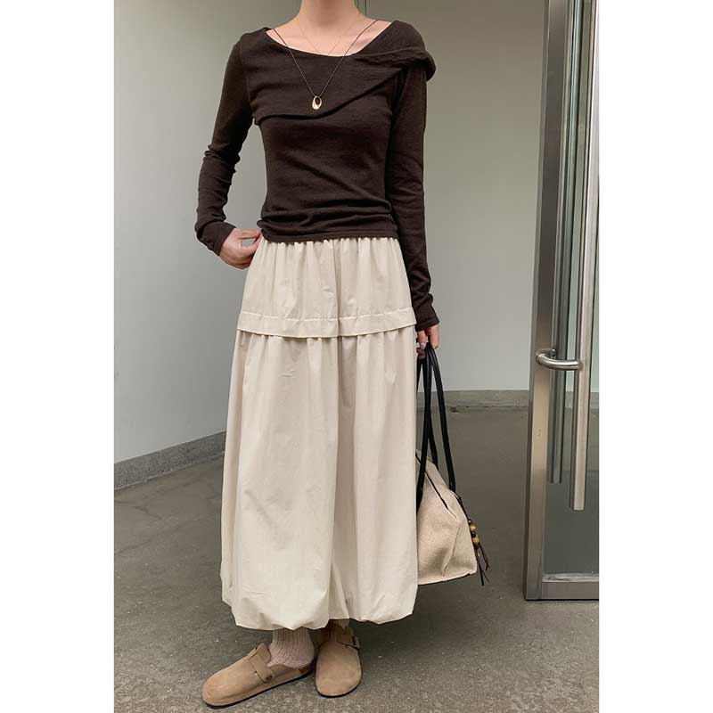 バルーンシルエットマキシスカート(4colors)
