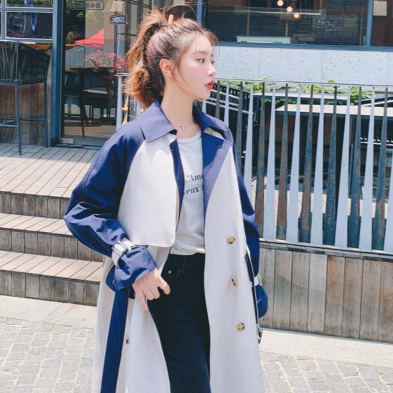 バイカラーミディアム丈トレンチコート