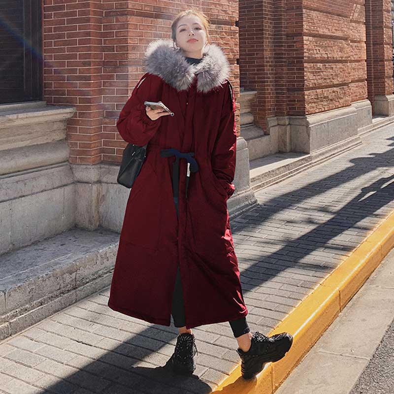 ファーフーデッドロングコート(3colors)