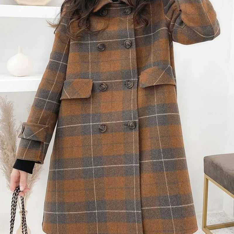 Aラインクラシカルチェックコート