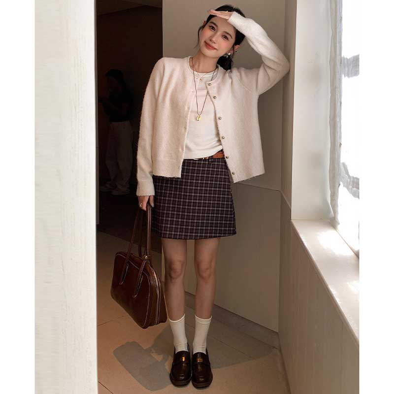 クルーネックベーシックカーディガン(2colors)