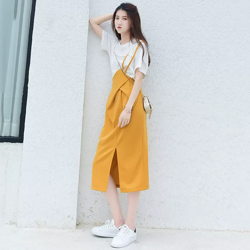 アシンメトリーストラップスカート(3colors)