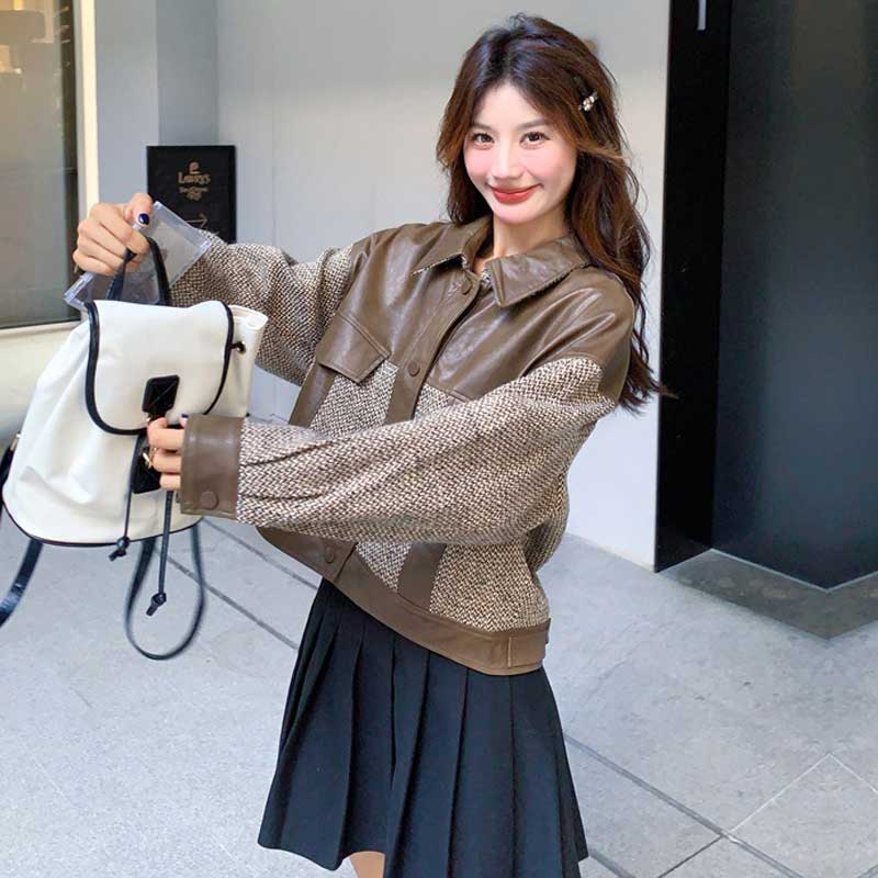 異素材コンビレザージャケット