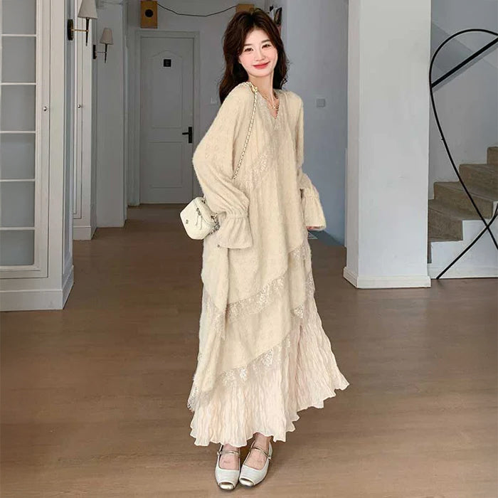 アンティークレースロングワンピース