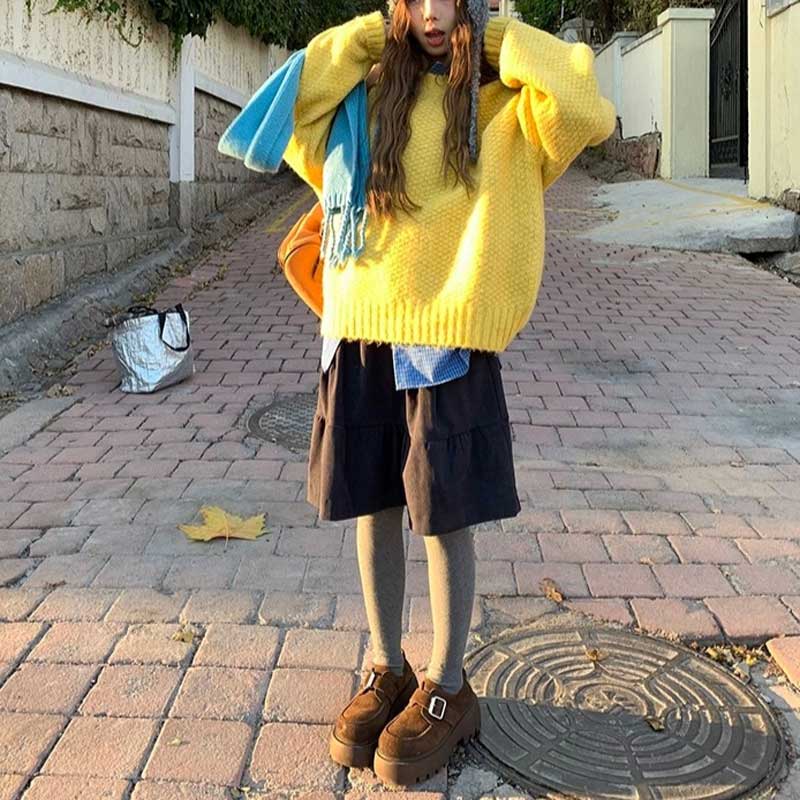 ワッフルルーズニット(2colors)