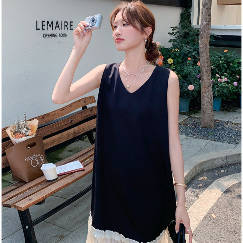 バイカラーノースリーブワンピース