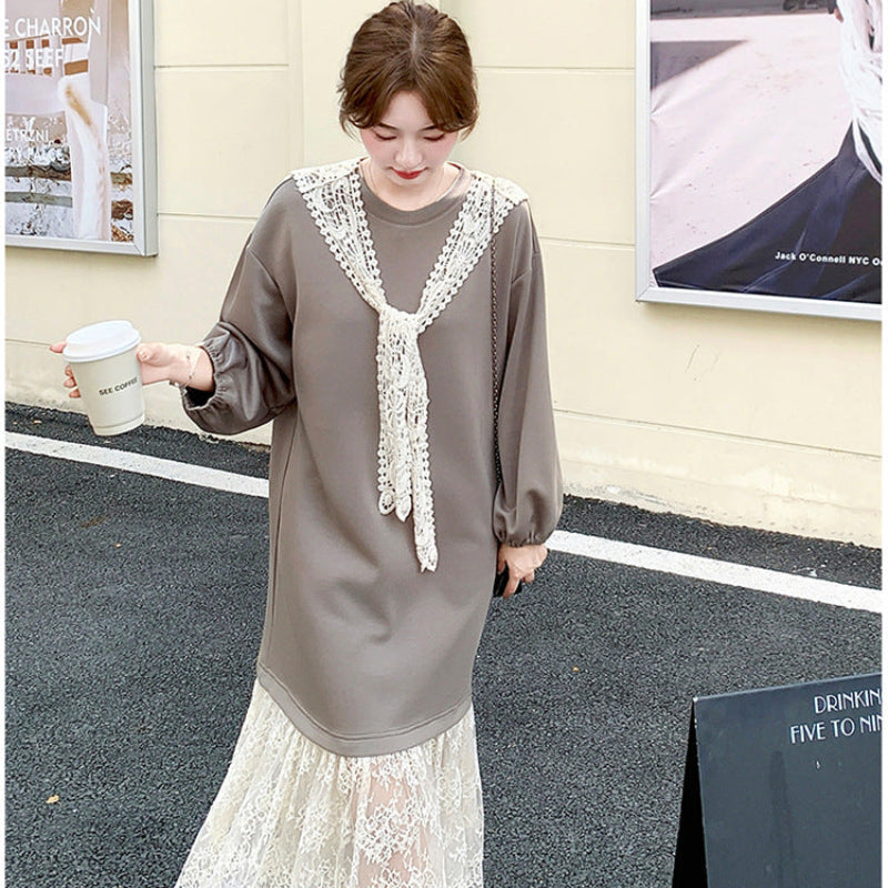 レース切り替えデザインワンピース(2colors)