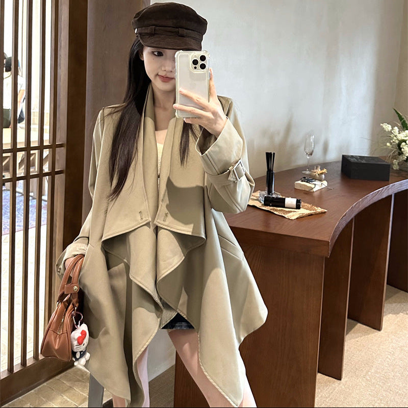 ドレープトレンチショートコート