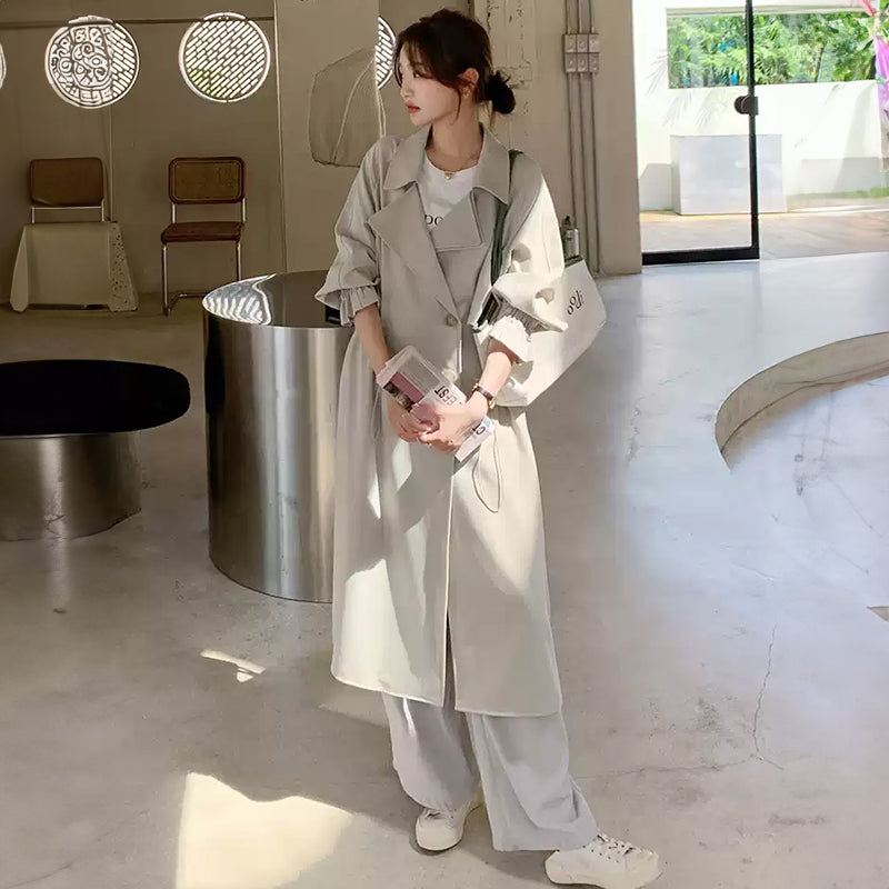 ヨーク付きミディアムレングストレンチコート