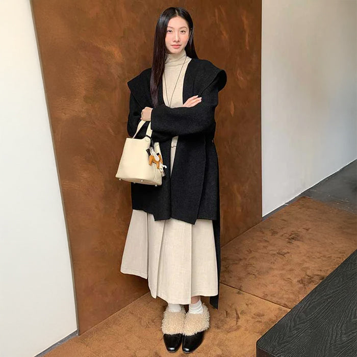 フード付きガウンコート(4colors)